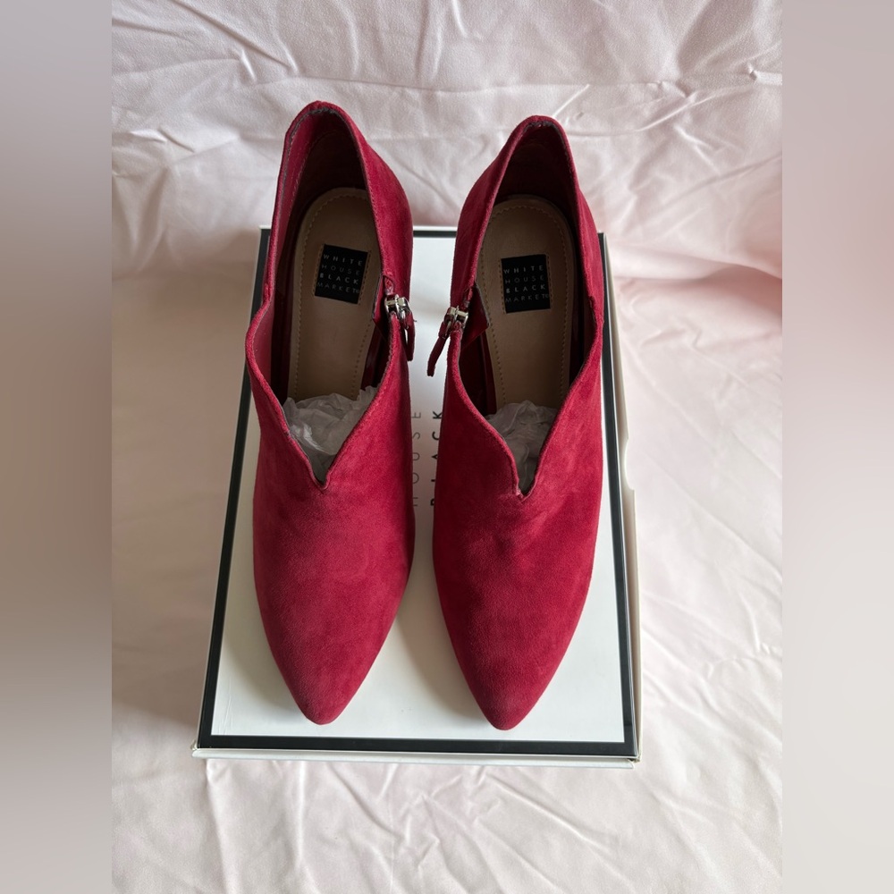 White House Black Market Dark Rouge Ankle Booties - Picture 2 of 11